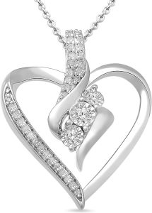 Amazon Collection Diamond 3 Stone Pendant Necklace