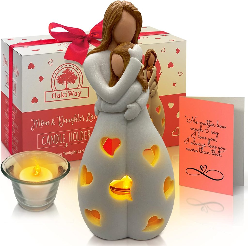 Candle Holder Statue With Flickering LED: Christmas Gifts for Mom