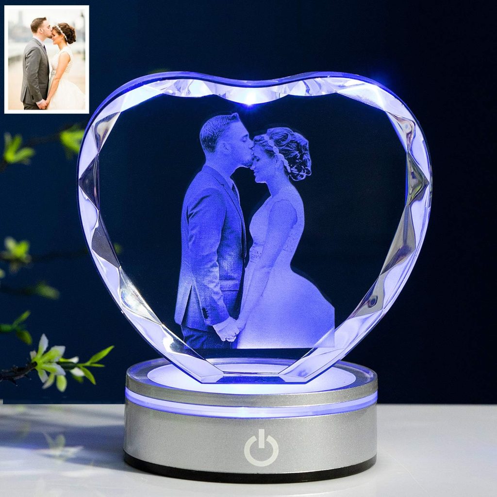 Crystal Heart Shape Couple Photo Frame