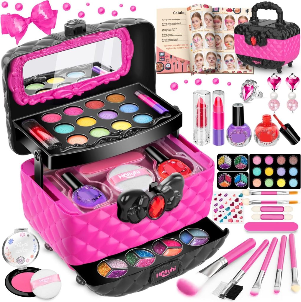 Hollyhi 41 Pcs Kids Makeup Kit for Girl - Christmas Gifts