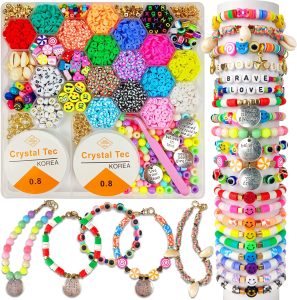Flat Clay Beads for Jewelry Bracelet Making Kit