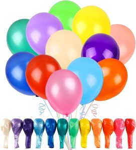 RUBFAC 120 Balloons Assorted Color 12 Inches Rainbow Latex Balloons, 12 Bright Color Party Balloon