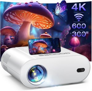 Projector 4K, GooDee Projector with WiFi 6 and Bluetooth,Auto Keystone,Remote Focus Home Theatre - Best  WIFI Projector for Outdoor Movies