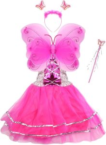 VOWOV Halloween Girls Dress Up Princess Fairy Costume Set