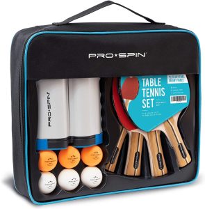 PRO-SPIN All-in-One Portable Ping Pong Paddles Set: Table Tennis Set