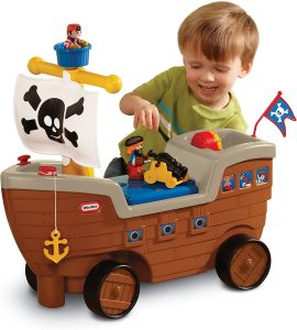 Little Tikes 2-in-1 Pirate Ship Toy - Kids Ride-On Boat with Wheels