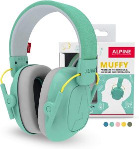 Alpine Muffy Noise Cancelling Headphones for Kids - 25dB Noise Reduction - Earmuffs for Autism - Sensory & Concentration Aid - Mint