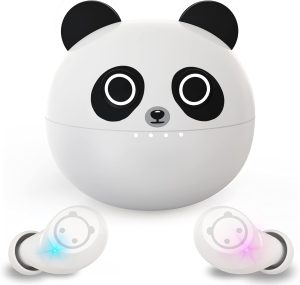 Wireless Earbuds for Kids,Bluetooth Earbuds with Cute Panda Comfort&Lightweight Design Noise Cancellation Earphone
