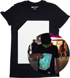 Illuminated Apparel Orignial Interactive Glow in The Dark T-Shirt - Fun for Birthday Parties & Festivals