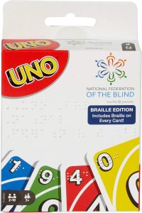 
Mattel Games UNO Braille Card Game for Kids & Adults with Cards Specially Designed for Blind and Low-Vision Players
