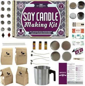 DIY Gift Kits 49-Piece Soy Candle Making Kit | Makes 14 Candles | 3 Pure Essential Oils, Soy Wax, Pouring Pot & More | DIY Starter Kit | Scented Candles Making Supplies