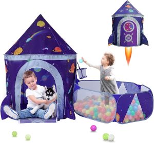 LOJETON 2 Pcs Space Ships Play Tent: Ball Pit for Toddlers