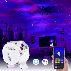 Star Projector Galaxy Night Light Compatible with Alexa & Google Home, Starry Nebula Ceiling LED Lamp Space Projector for Kids Room