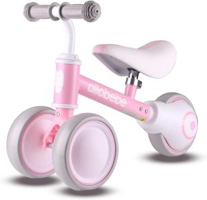 allobebe Baby Balance Bike, Cute Toddler Bikes 12-36 Months Gifts for 1 Year Old Girl Bike to Train Baby from Standing to Walking with Adjustable Seat Silent & Soft 3 Wheels, Pink