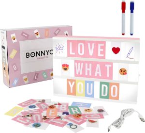 Pink Cinema Light Box with 400 Letters & Emojis & 2 Markers 