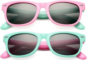 DeBuff Kids Polarized Sunglasses TPEE Rubber Flexible Frame for Boys Girls Age 3-10