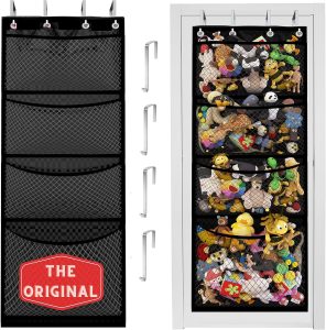 The Original Storage for Stuffed Animals (Patent Pending), Over Door Organizer for Stuffies, Baby Accessories, Toy Plush Storage, Breathable Hanging Storage Pockets Big Girls Toddler Large Bag