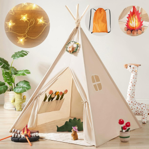 Kids-Teepee-Tent with Lights & Campfire Toy & Carry Case - Crate and kids