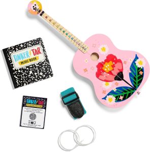 
TinkerTar - Pink Floral Acoustic Guitar for KIds