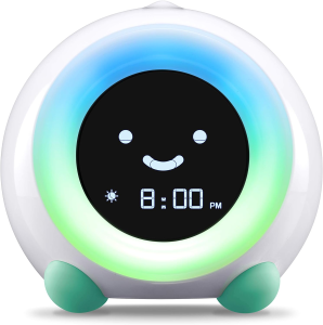 LittleHippo Mella: Ready to Rise Children's Sleep Trainer, Night Light, Sound Machine and OK to Wake Alarm Clock for Kids - Tropical Teal - Toddler Alarm Clock