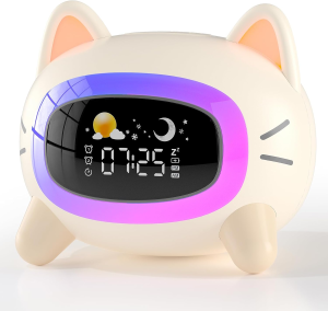 
ANALOI Kids Alarm Clock Ok to Wake Alarm Clock for Kids, Toddlers Night Light Clock for Bedroom, Cat Alarm Clock with Sleep Training and Sound Machine,...