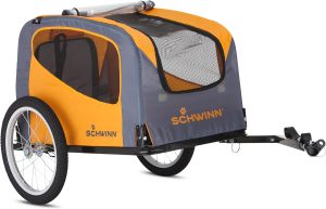 Schwinn Rascal Bike Dog Trailer, Carrier for Small and Large Pets, Easy Folding Cart Frame, Quick Release Wheel, Universal Bicycle Coupler, Washable Non-Slip Lining
