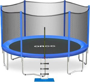 ORCC Trampoline ASTM and CPSIA Approved 16 15 14 12 10ft Kids Recreational Trampolines with Enclosure Net Ladder Outdoor Backyard Family